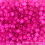 Fuchsia Round Glass Crackle Loose Beads - 100 pcs