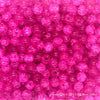 Fuchsia Round Glass Crackle Loose Beads - 100 pcs