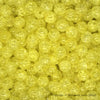 Lemon Round Glass Crackle Loose Beads - 100 pcs