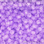 Lilac Round Glass Crackle Loose Beads - 100 pcs