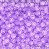 Lilac Round Glass Crackle Loose Beads - 100 pcs