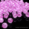 Lilac Round Glass Crackle Loose Beads - 100 pcs