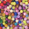 Mixed Colours Round Glass Crackle Loose Beads - 100 pcs