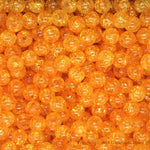 Orange Round Glass Crackle Loose Beads - 100 pcs