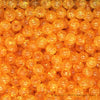 Orange Round Glass Crackle Loose Beads - 100 pcs