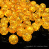 Orange Round Glass Crackle Loose Beads - 100 pcs