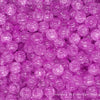 Purple Round Glass Crackle Loose Beads - 100 pcs