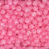 Rose Pink Round Glass Crackle Loose Beads - 100 pcs