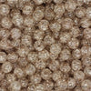 Taupe Round Glass Crackle Loose Beads - 100 pcs