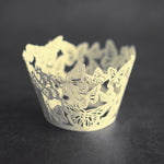 Cream Butterfly Laser Cut Cupcake Wrappers / Cases - 20 pcs