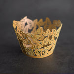 Gold Butterfly Laser Cut Cupcake Wrappers / Cases - 20 pcs