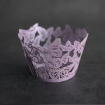 Lilac Butterfly Laser Cut Cupcake Wrappers / Cases - 20 pcs