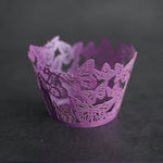 Purple Butterfly Laser Cut Cupcake Wrappers / Cases - 20 pcs