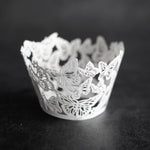 White Butterfly Laser Cut Cupcake Wrappers / Cases - 20 pcs