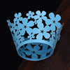 Turquoise Lace Flower Laser Cut Cupcake Wrappers / Cases - 20 pcs
