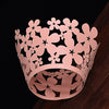 Rose Pink Lace Flower Laser Cut Cupcake Wrappers / Cases - 20 pcs