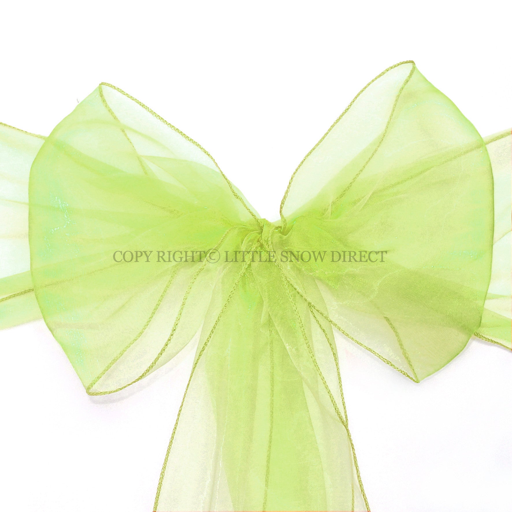 Apple Green Organza Chair Sash Bows (Pack of 10)
