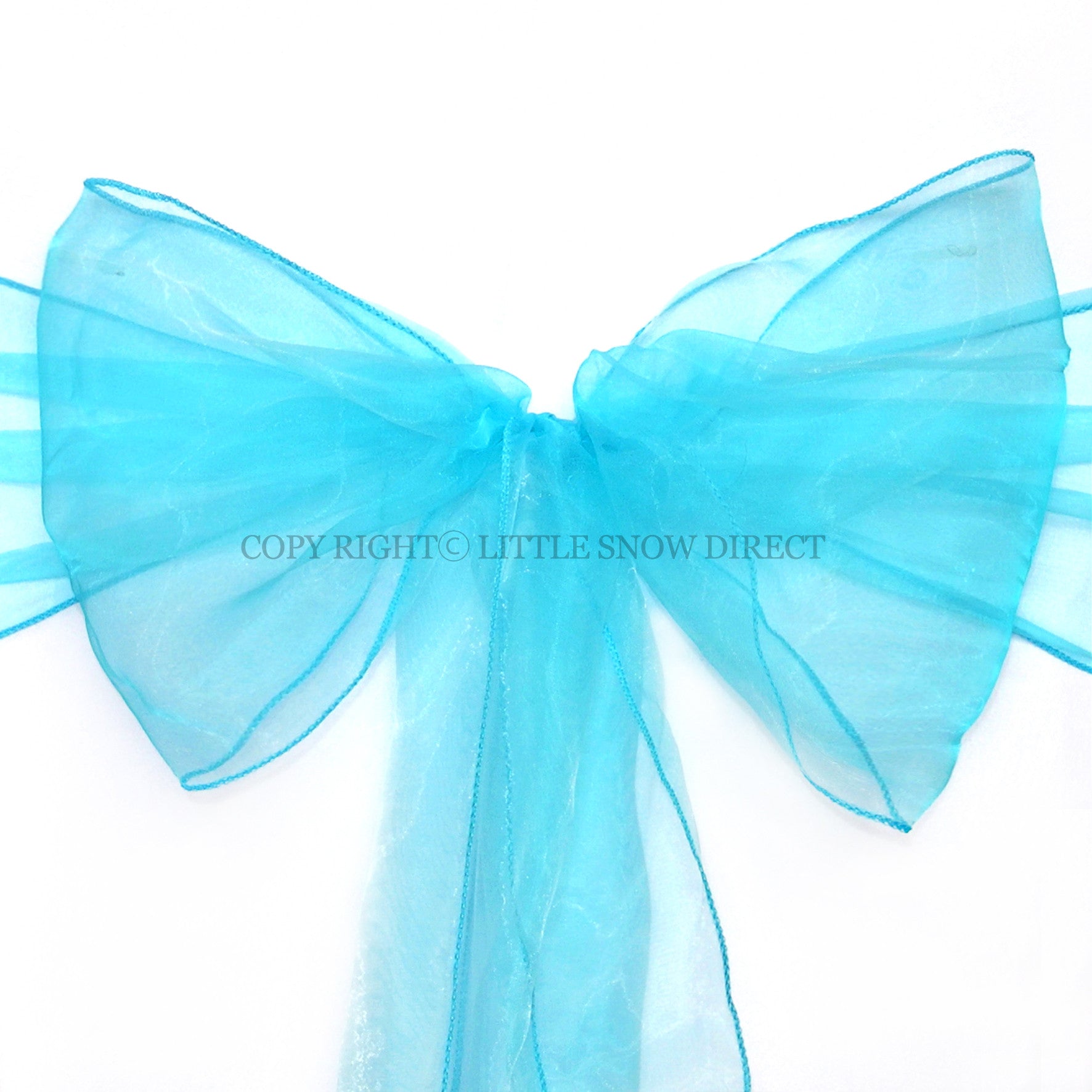 Aqua Organza Chair Sash Bows (Pack of 10)