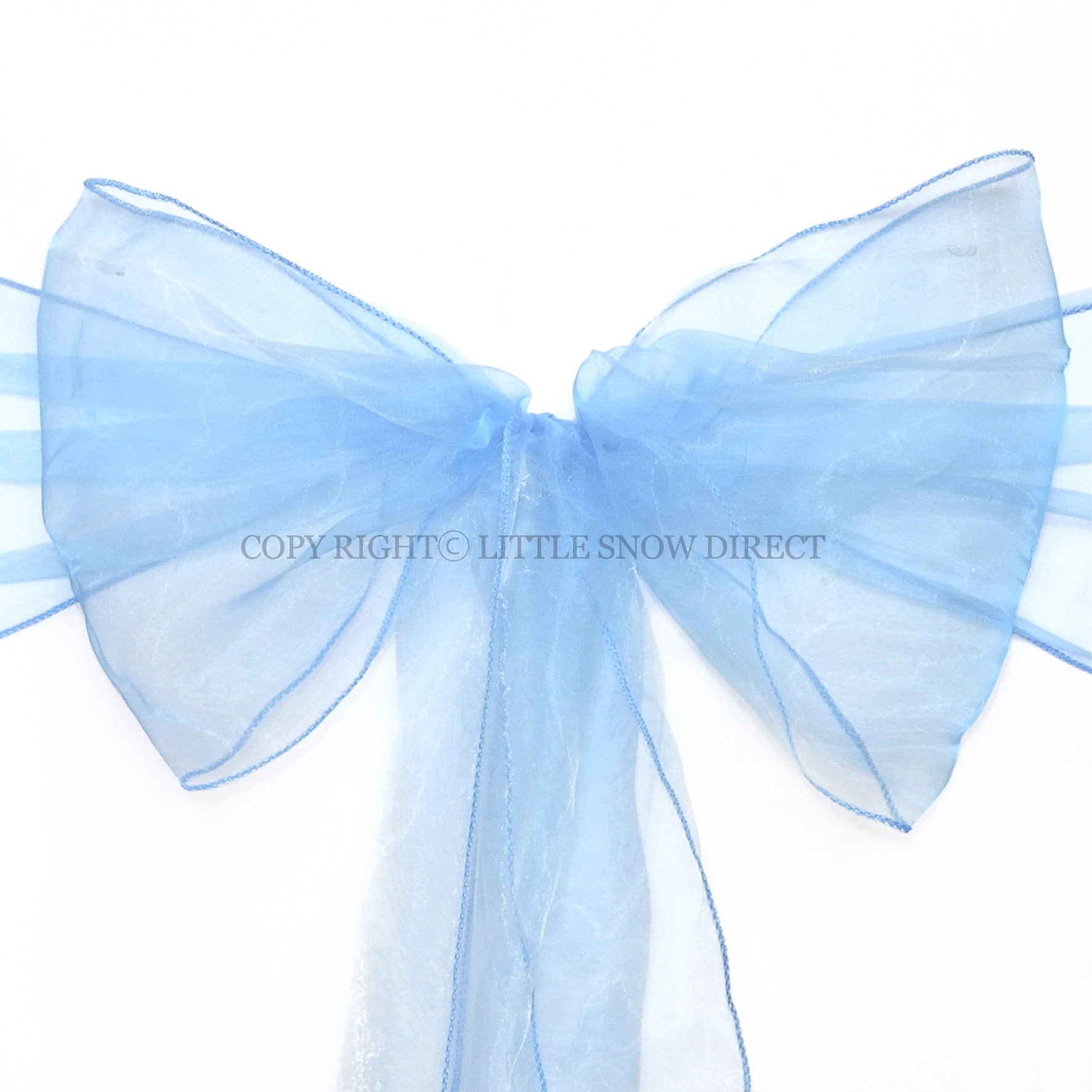 Baby Blue Organza Chair Sash Bows (Pack of 10)