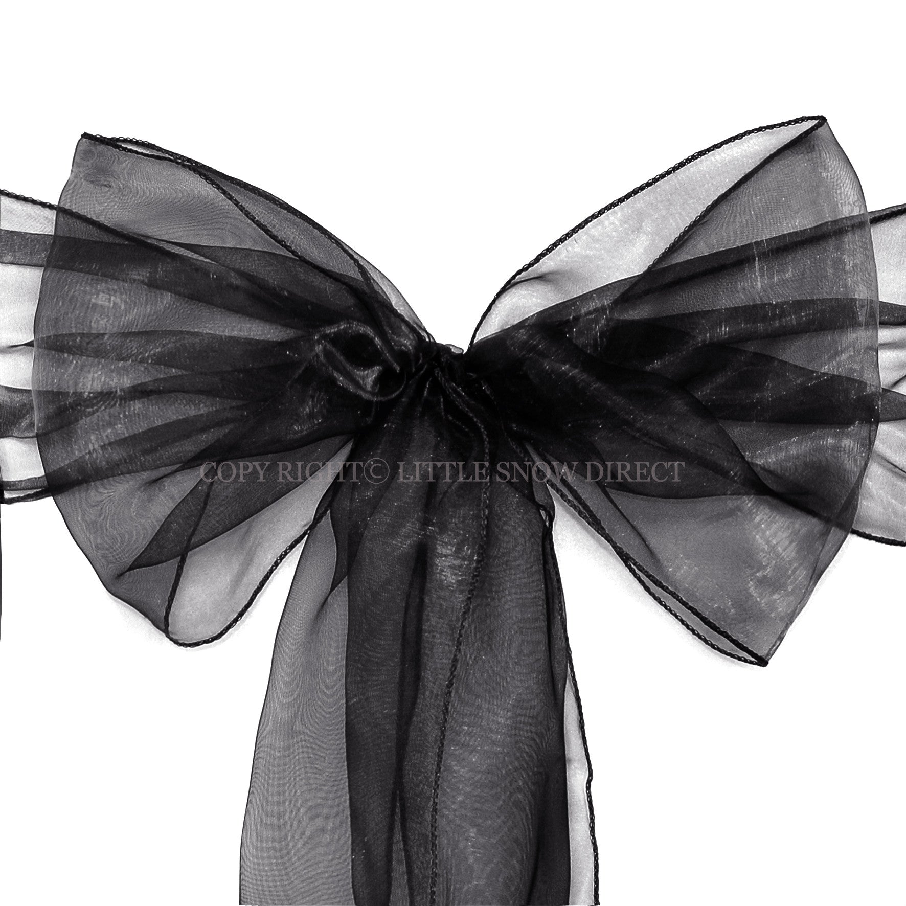 Black Organza Chair Sash Bows (Pack of 10)