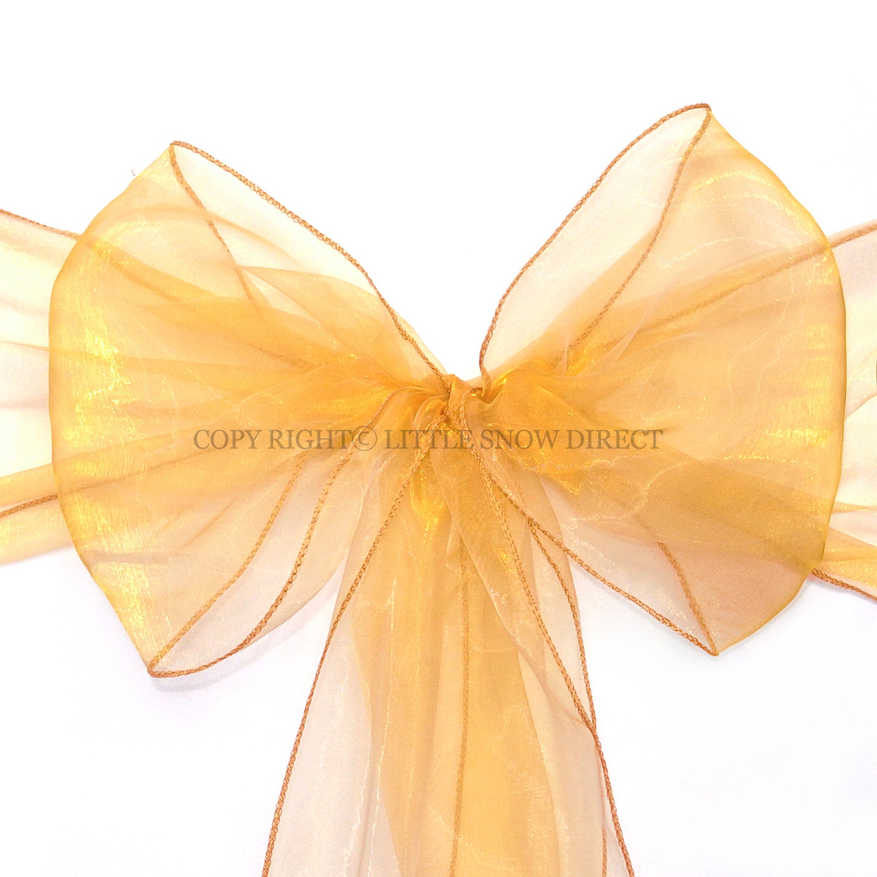 Gold Organza Chair Sash Bows (Pack of 10)