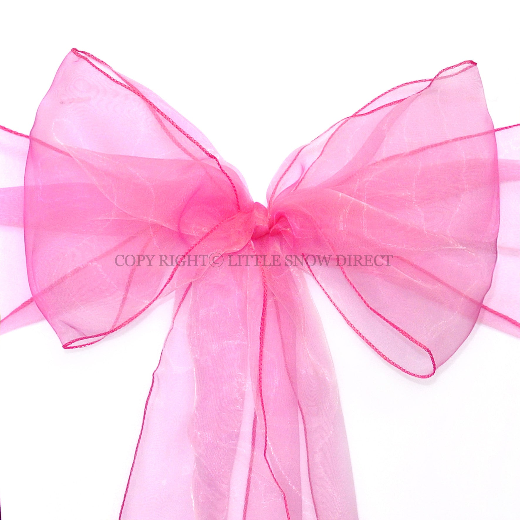 Hot Pink Organza Chair Sash Bows (Pack of 10)