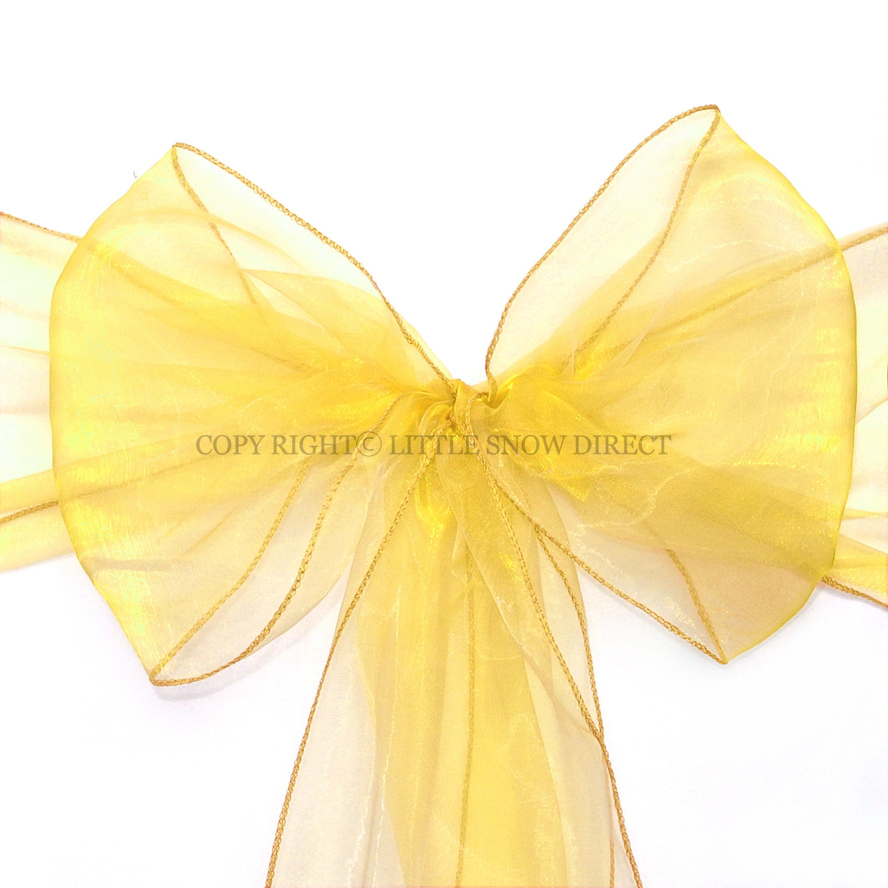 Lemon Organza Chair Sash Bows (Pack of 10)