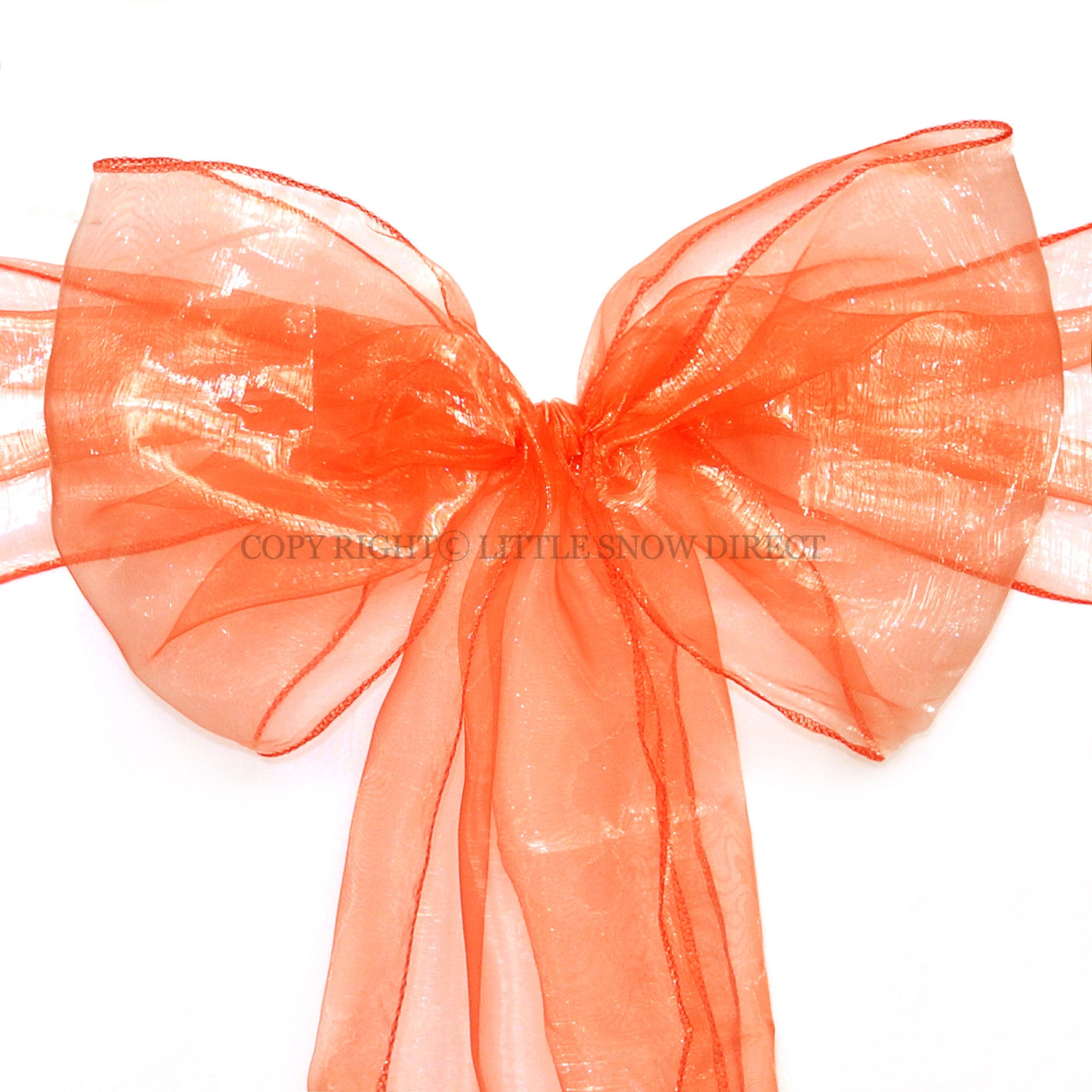 Orange Organza Chair Sash Bows (Pack of 10)