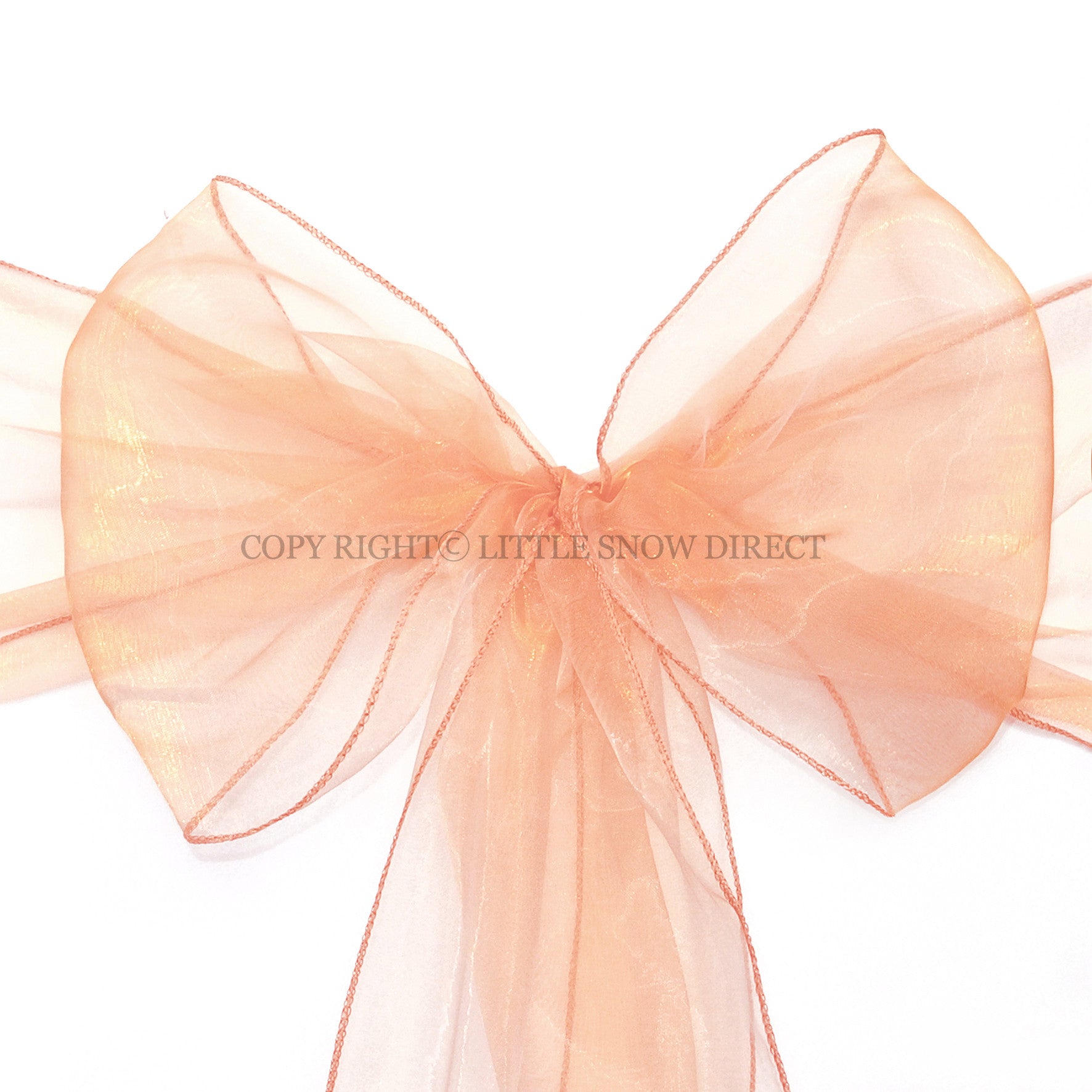 Peach Organza Chair Sash Bows (Pack of 10)