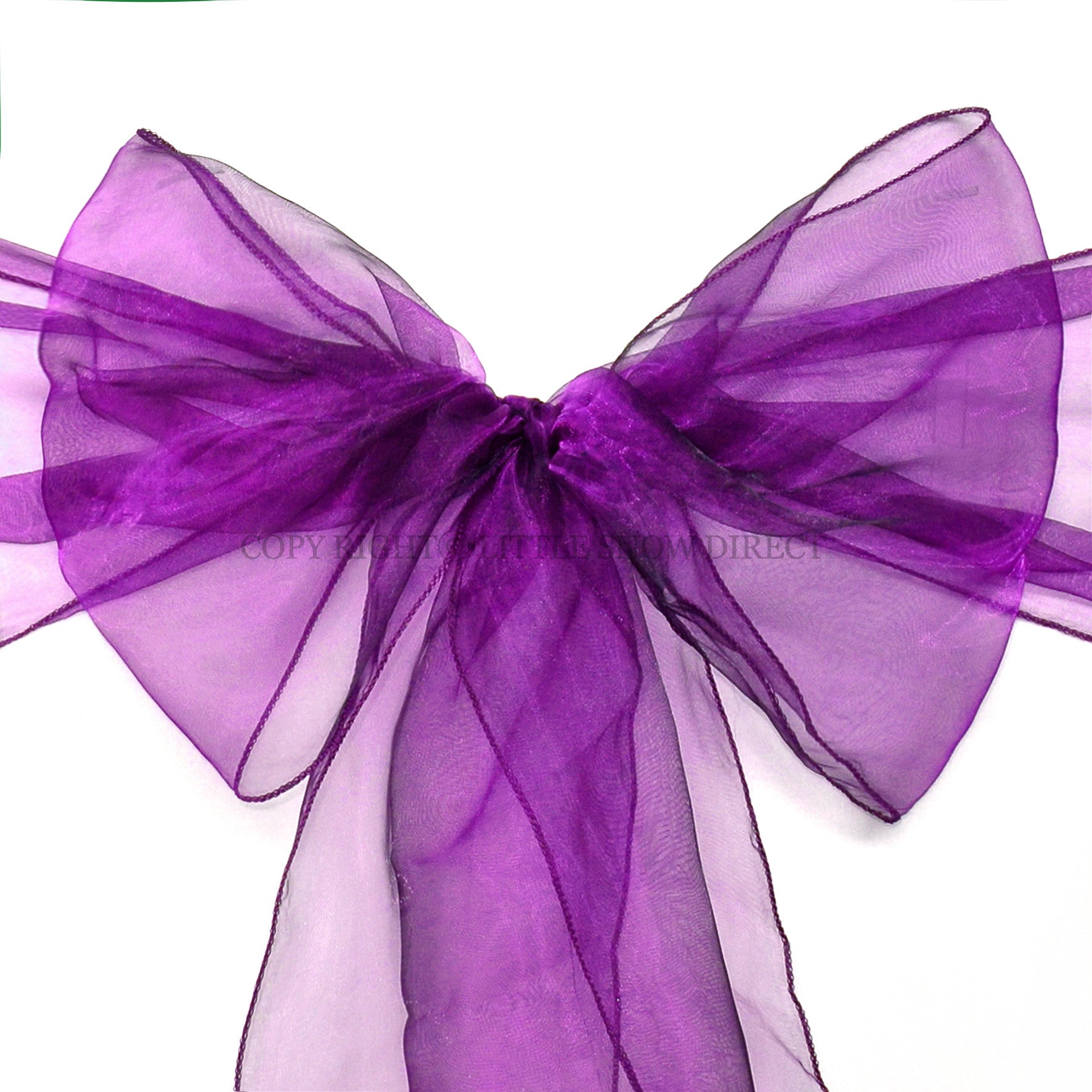 Purple Organza Chair Sash Bows (Pack of 10)