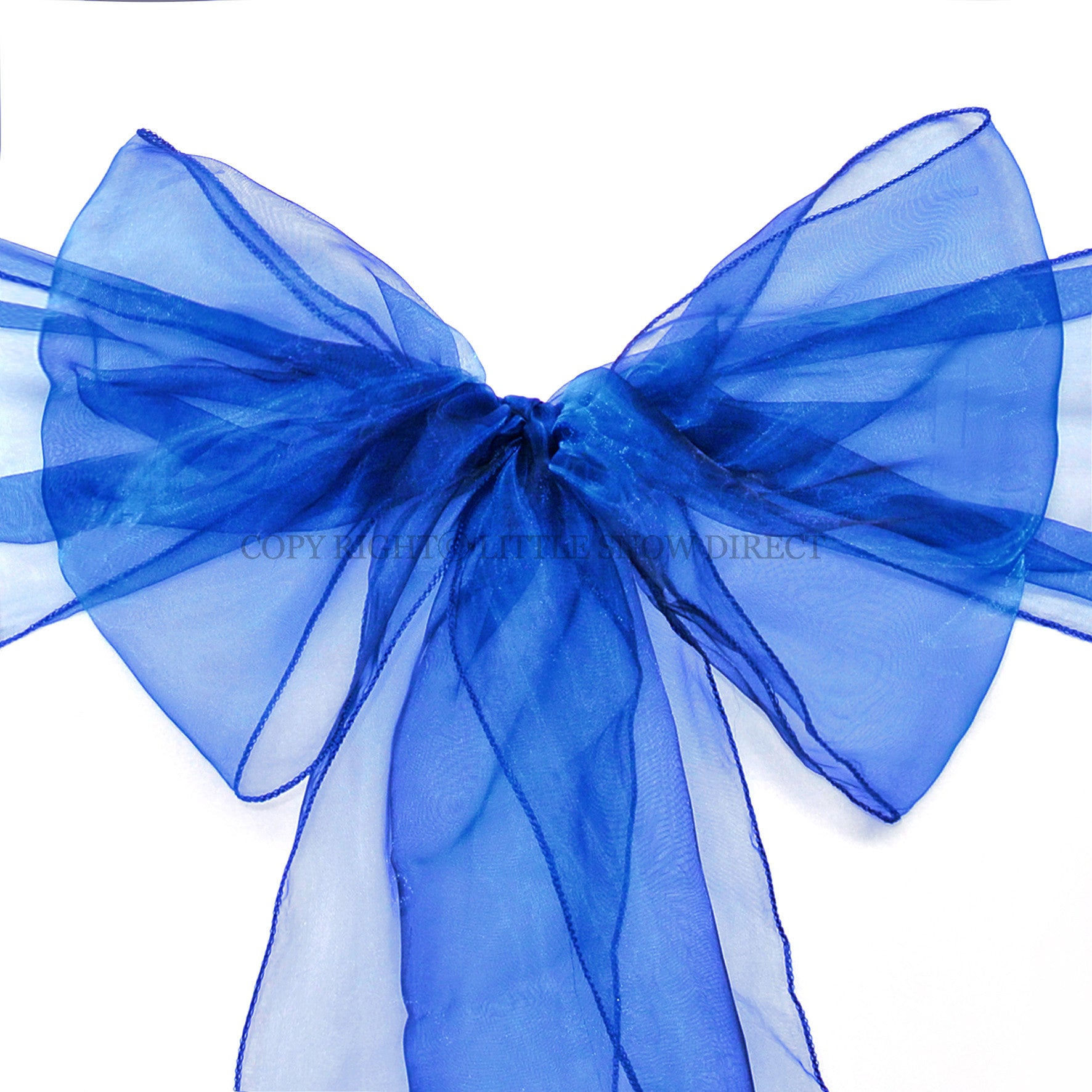 Royal Blue Organza Chair Sash Bows (Pack of 10)