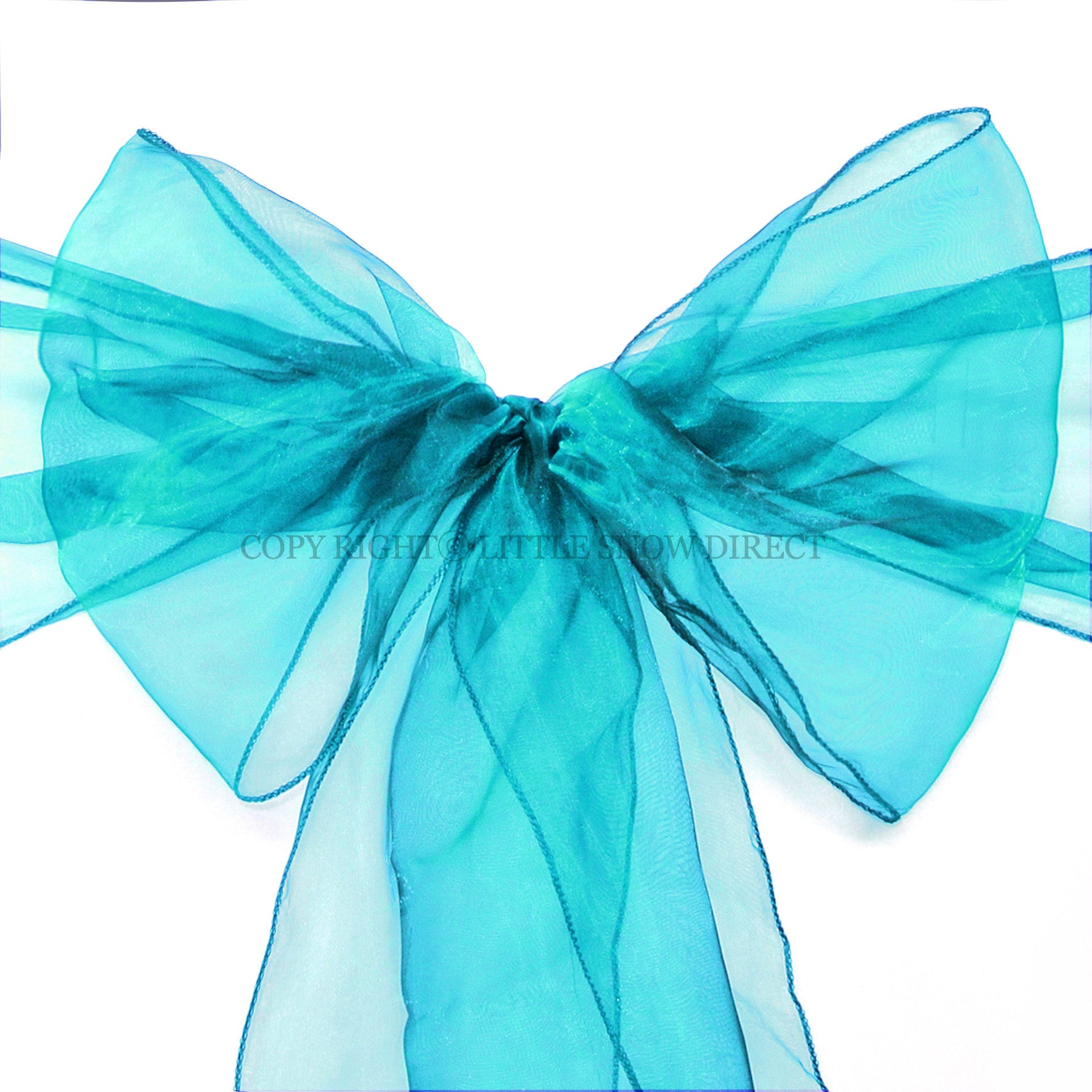 Teal Organza Chair Sash Bows (Pack of 10)