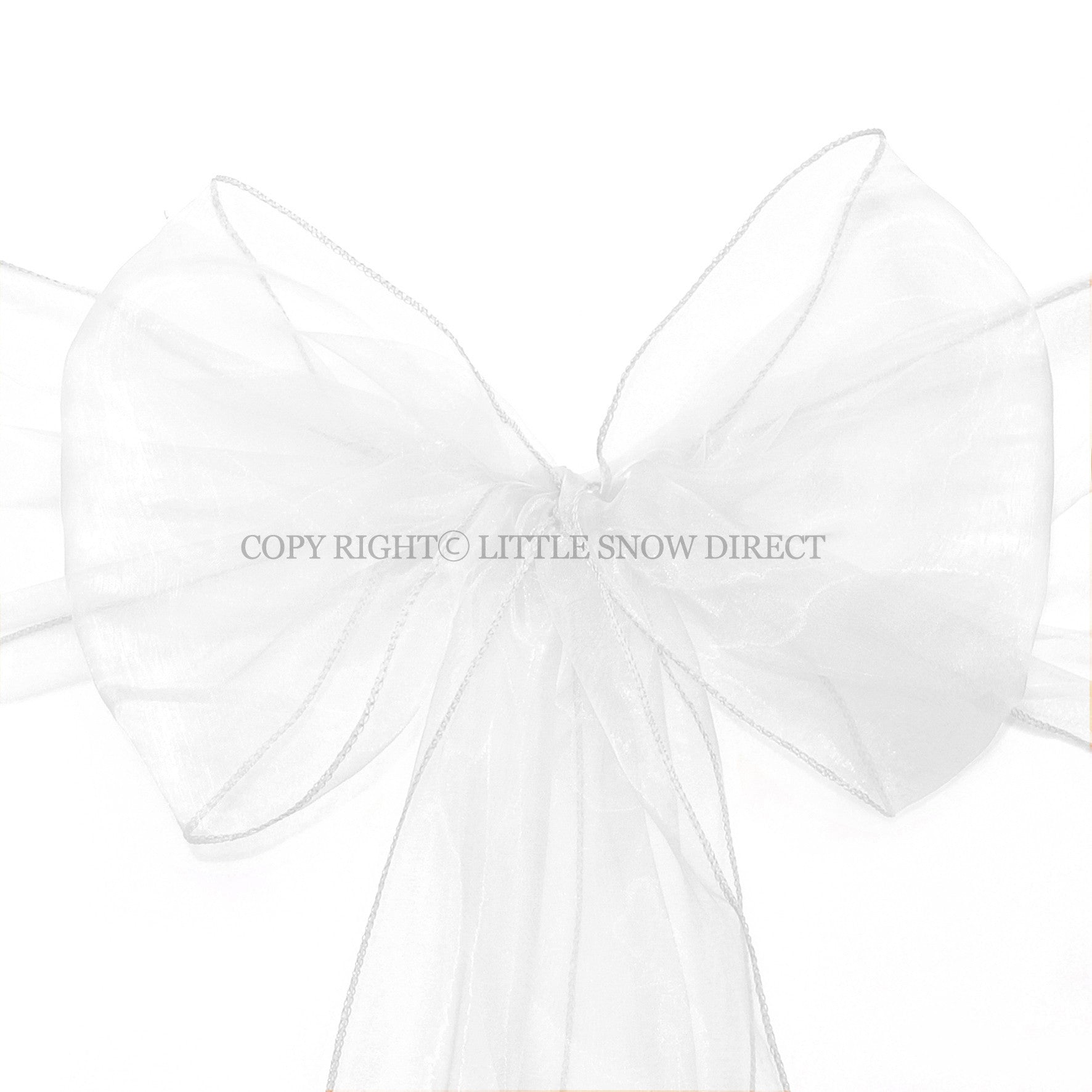 White Organza Chair Sash Bows (Pack of 10)
