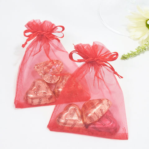 Coral Organza Favour Bags - Pack of 10