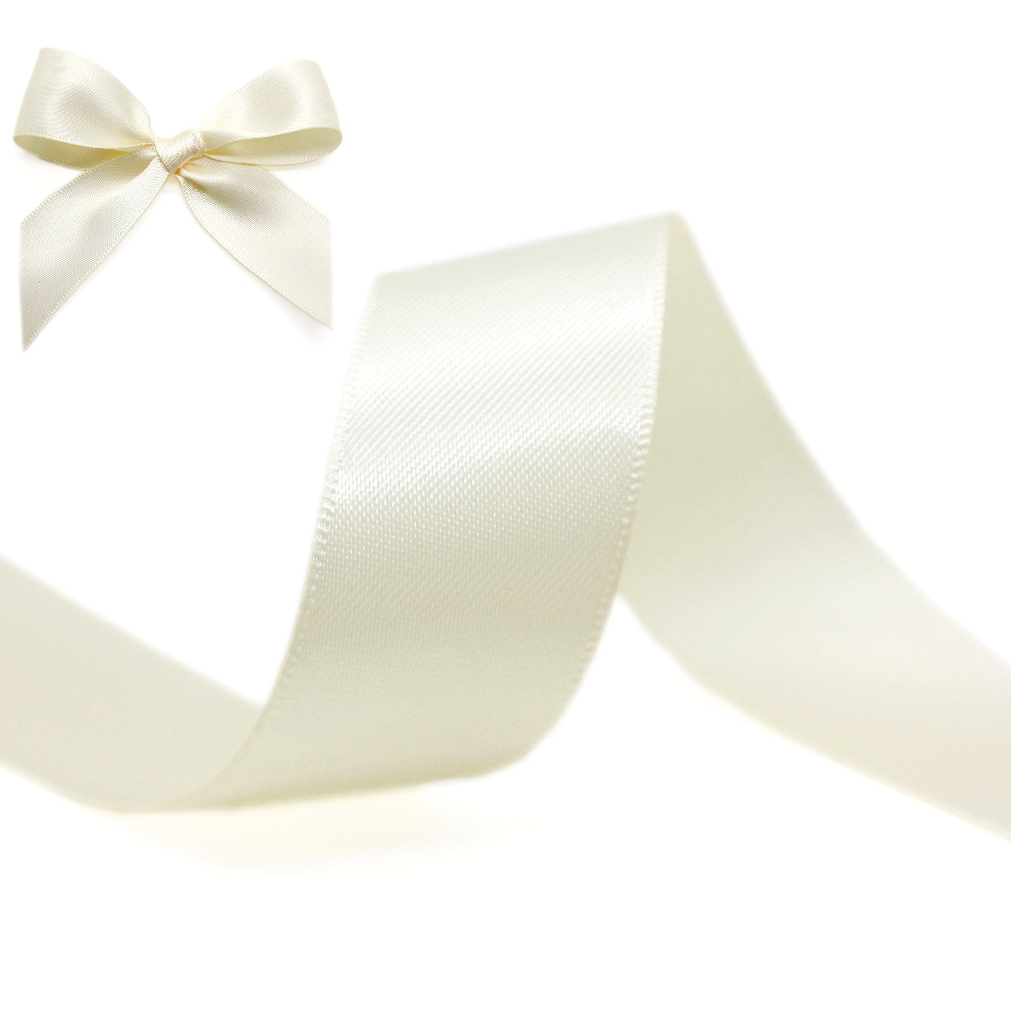 Ivory / Cream Double Sided Satin Ribbon