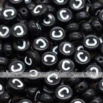 Black Letter Alphabet Coin Beads (100 pcs)