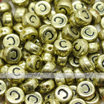 Vintage Gold Letter Alphabet Coin Beads (100 pcs)