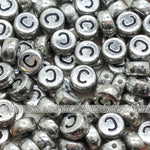Vintage Silver Letter Alphabet Coin Beads (100 pcs)