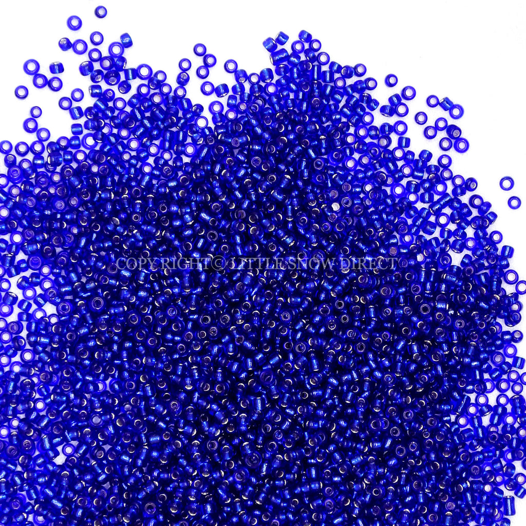 Royal Blue Silver Lined Glass Seed Beads (50g)