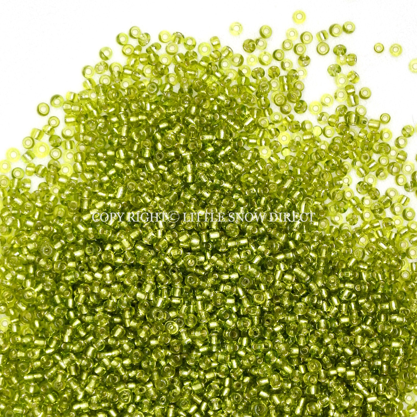 Kiwi Green Silver Lined Glass Seed Beads (50g)