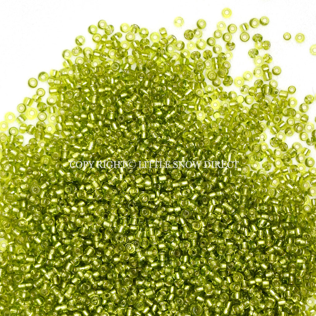Kiwi Green Silver Lined Glass Seed Beads (50g)