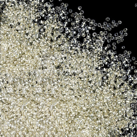 Clear Silver Lined Glass Seed Beads (50g)