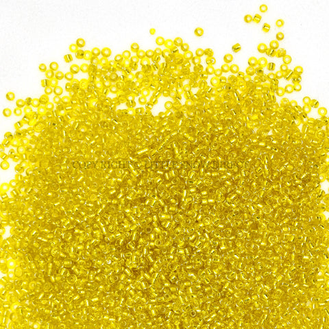 Lemon Silver Lined Glass Seed Beads (50g)