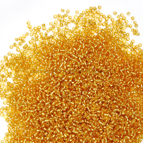 Gold Silver Lined Glass Seed Beads (50g)