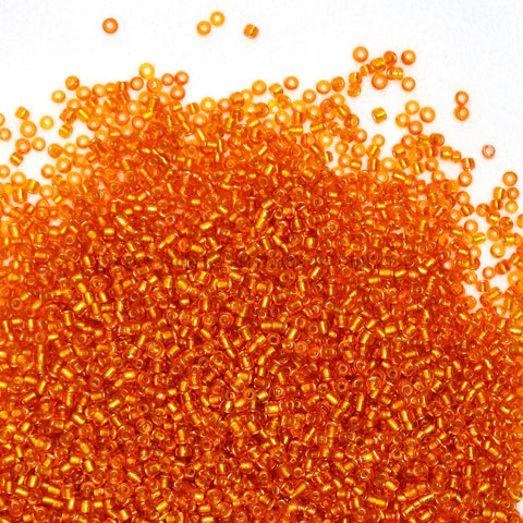 Orange Silver Lined Glass Seed Beads (50g)