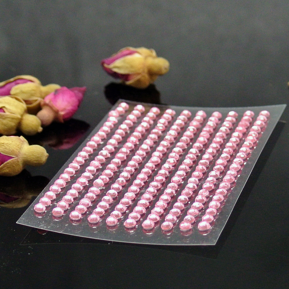Rose Pink Self-Adhesive Stick On Rhinestone Gems (200pcs)