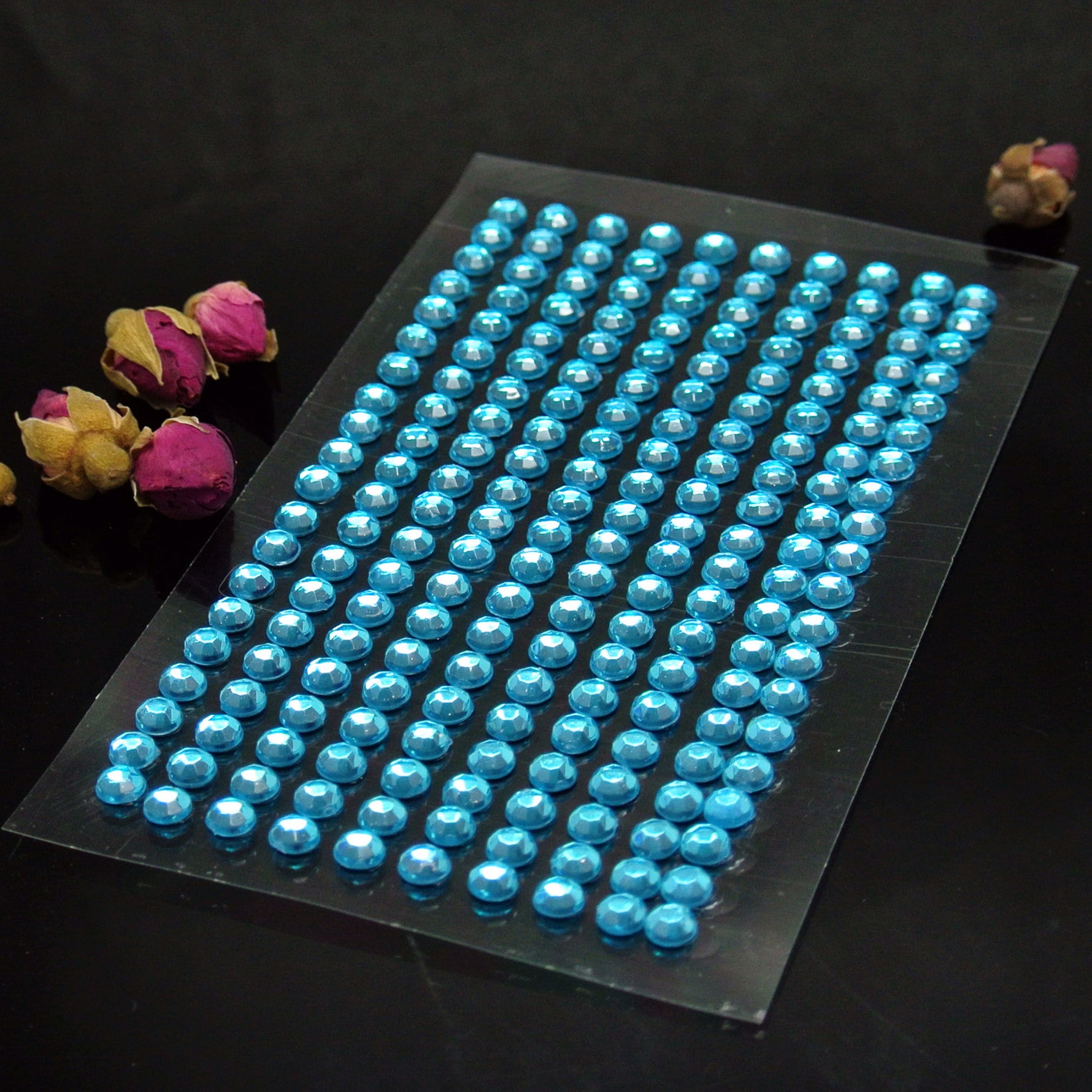 Aqua Self-Adhesive Stick On Rhinestone Gems (200pcs)