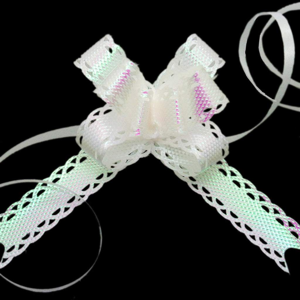 White Small Butterfly Pull Bow - Pack Of 10