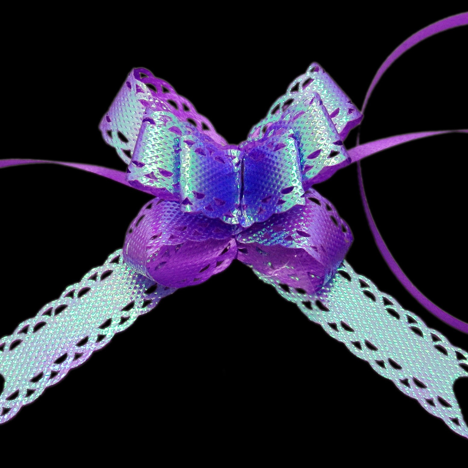Purple Small Butterfly Pull Bow - Pack Of 10