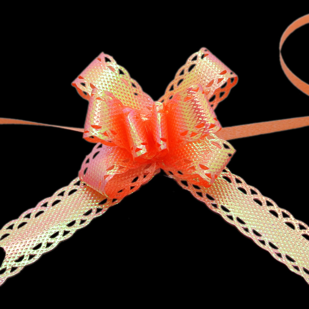 Orange / Peach Small Butterfly Pull Bow - Pack Of 10